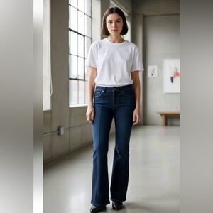 White House Black Market Womens Blue High Rise Skinny Flare Jeans Size 10